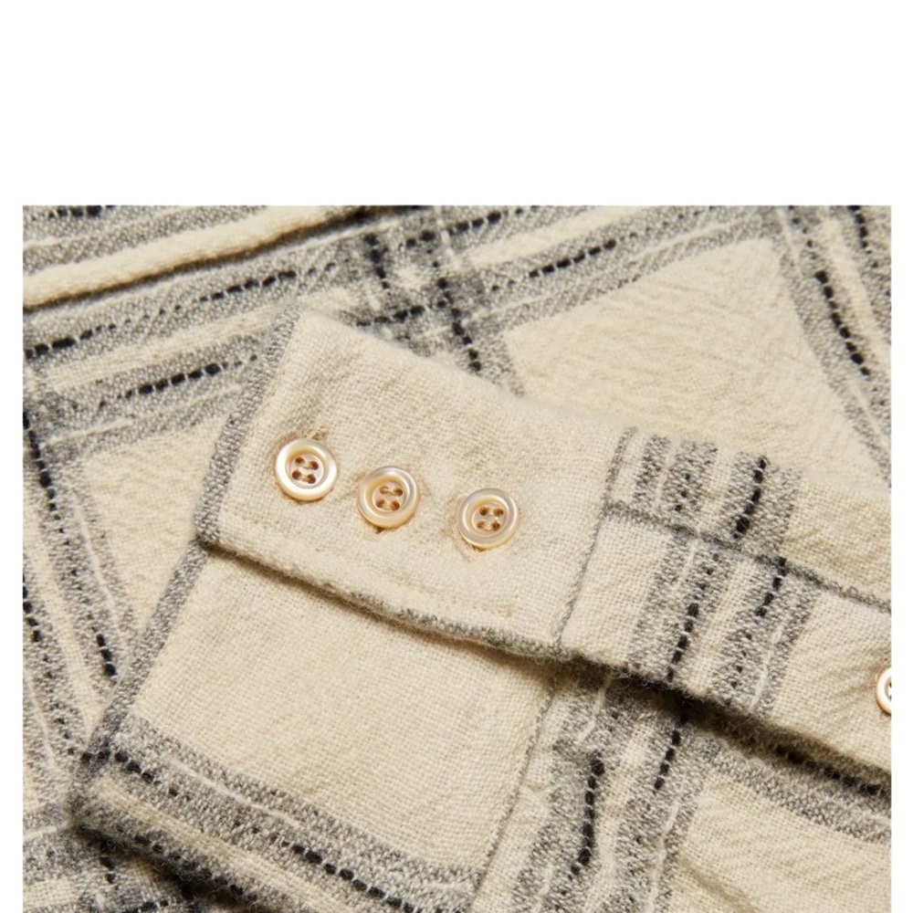 Rare LEVI'S Vintage Clothing Longhorn Shirt 100% Wool Made In Italy Plaid Small - Picture 5 of 16